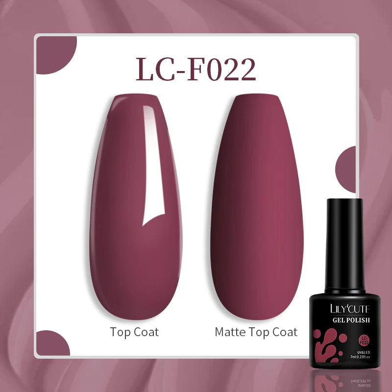 LILYCUTE Esmalte de gel para uñas de 7 ml (129 colores)