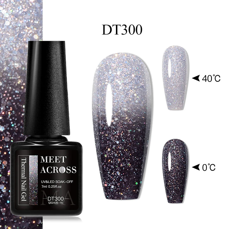 MEET ACROSS – Esmalte de uñas en gel térmico (cambia de color según la temperatura)