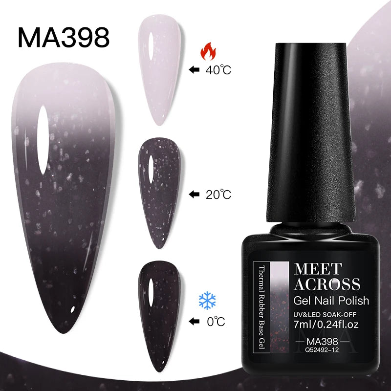 MEET ACROSS – Esmalte de uñas en gel térmico (cambia de color según la temperatura)