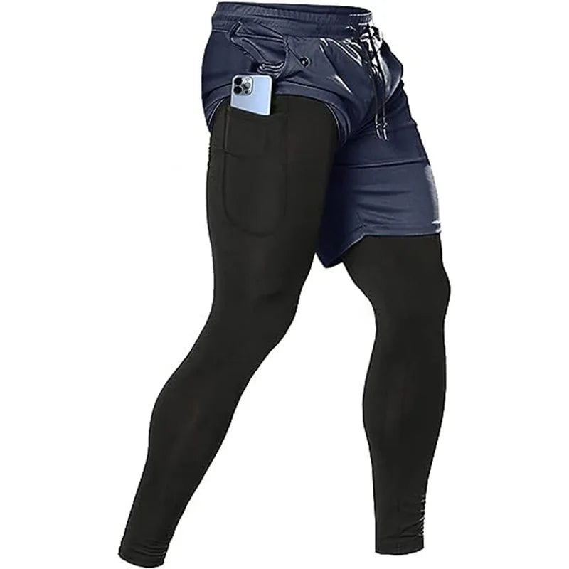 Pantalones deportivos para hombre 2 en 1:
