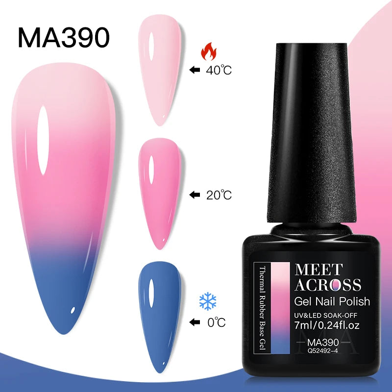 MEET ACROSS – Esmalte de uñas en gel térmico (cambia de color según la temperatura)