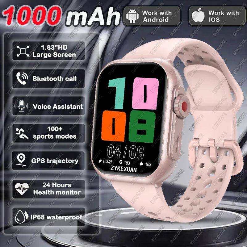 Nuevo smartwatch Xiaomi 2025 para hombre y mujer: pantalla táctil completa AMOLED HD de 1,85 pulgadas, resistencia al agua IP68 y llamadas por Bluetooth.
