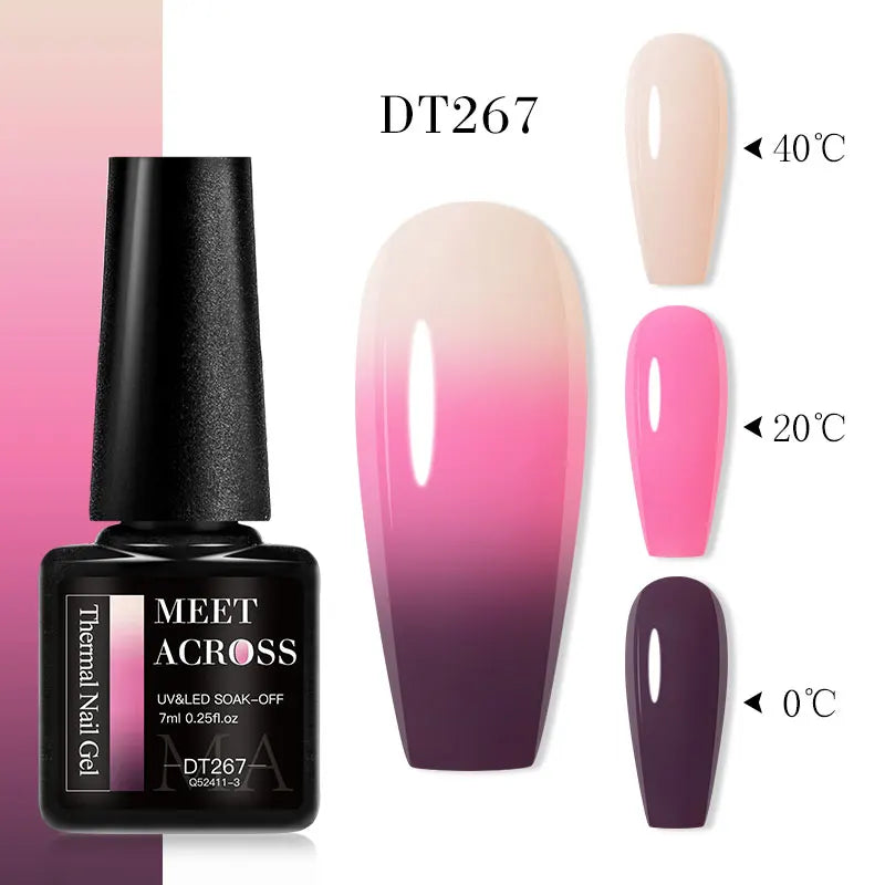 MEET ACROSS – Esmalte de uñas en gel térmico (cambia de color según la temperatura)