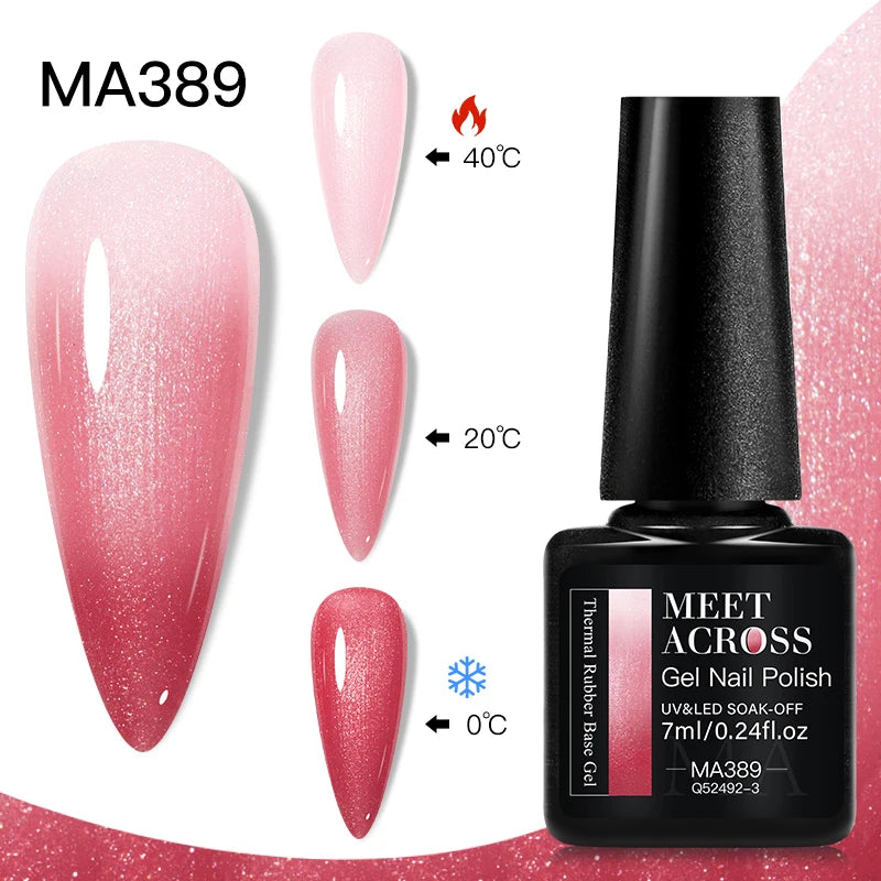 MEET ACROSS – Esmalte de uñas en gel térmico (cambia de color según la temperatura)