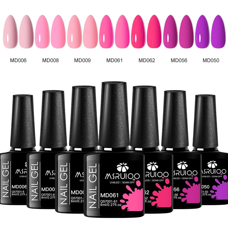 Set de 7 esmaltes de gel para uñas: kit completo para manicura