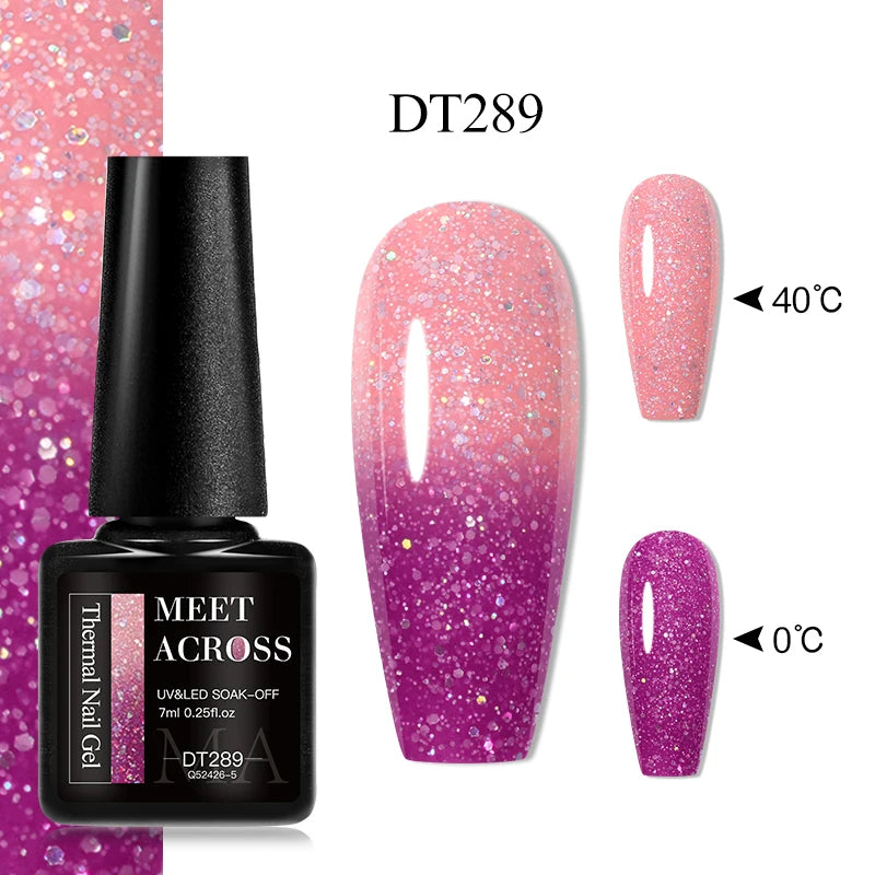 MEET ACROSS – Esmalte de uñas en gel térmico (cambia de color según la temperatura)
