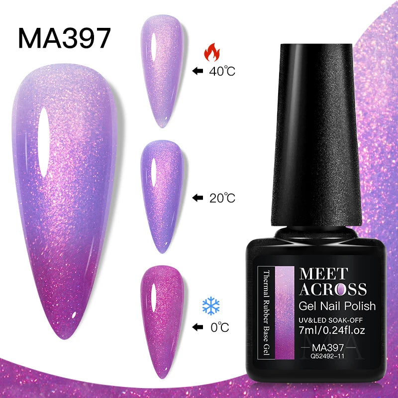 MEET ACROSS – Esmalte de uñas en gel térmico (cambia de color según la temperatura)