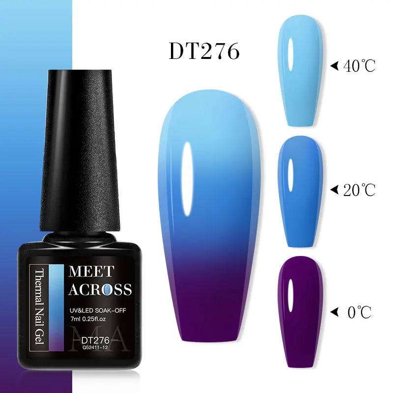 MEET ACROSS – Esmalte de uñas en gel térmico (cambia de color según la temperatura)