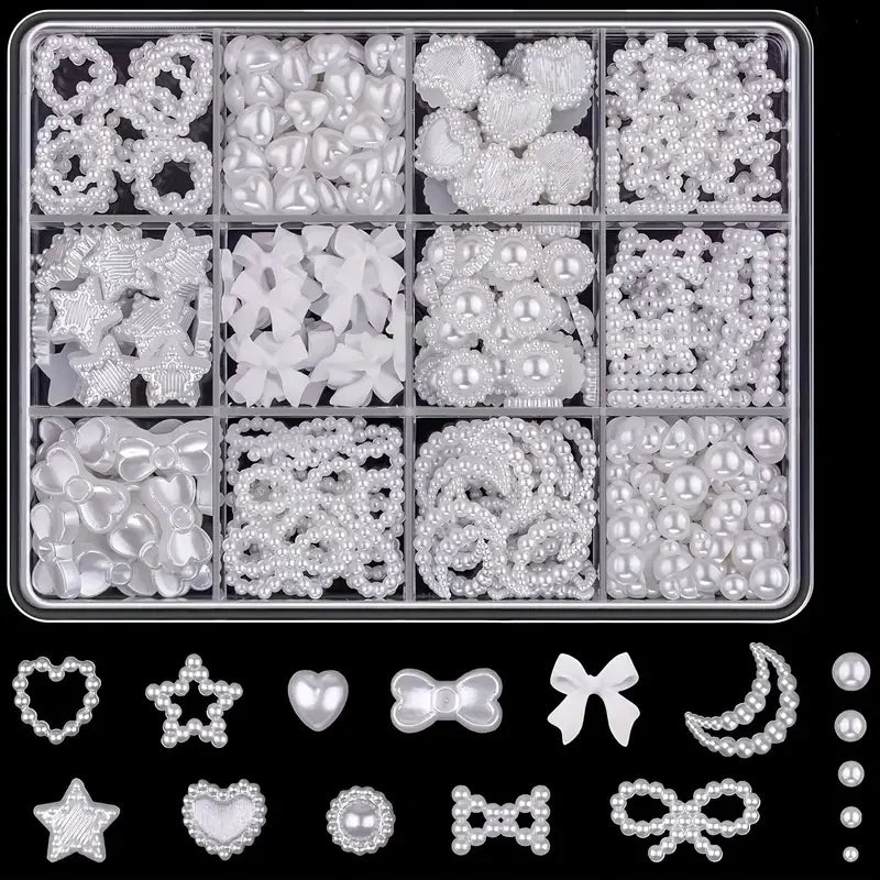 Kit de decoración de uñas 3D de 500 piezas con lazos de resina