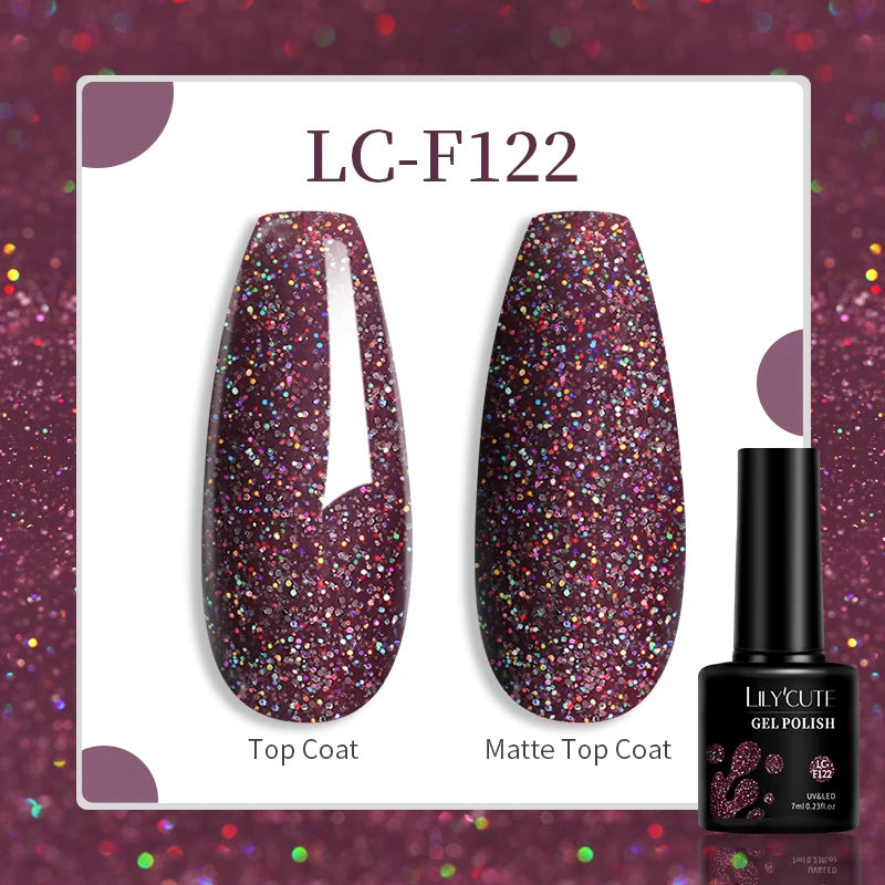 LILYCUTE Esmalte de gel para uñas de 7 ml (129 colores)