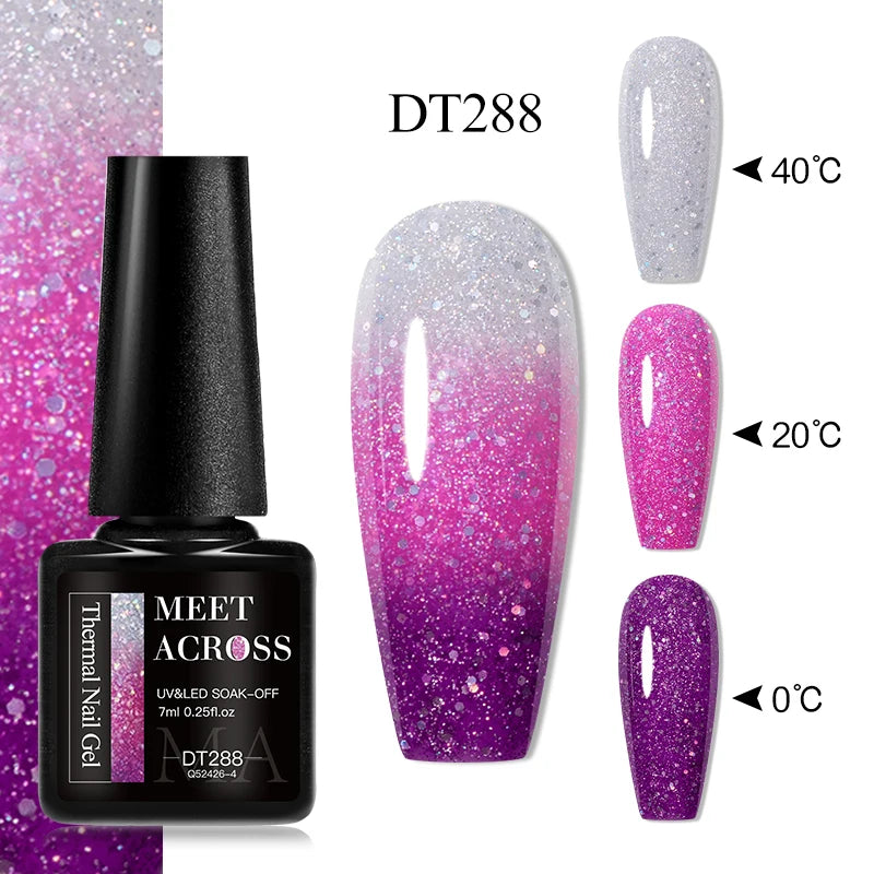 MEET ACROSS – Esmalte de uñas en gel térmico (cambia de color según la temperatura)
