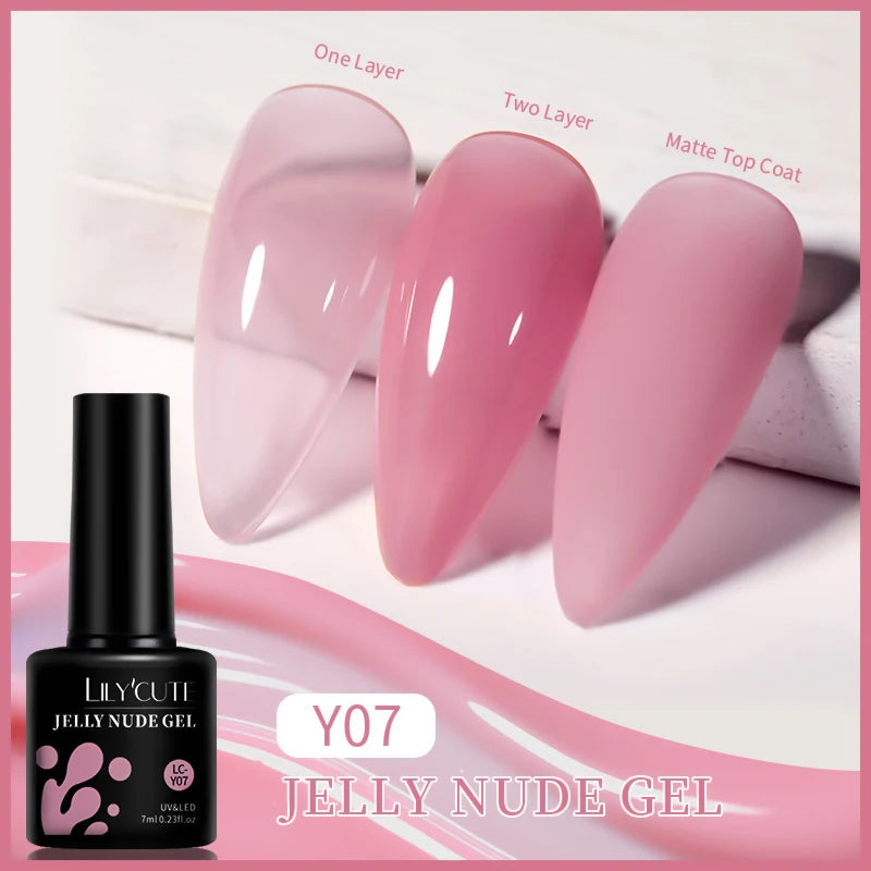 LILYCUTE Esmalte de gel para uñas de 7 ml (129 colores)