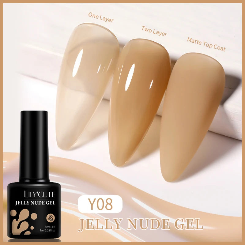 LILYCUTE Esmalte de gel para uñas de 7 ml (129 colores)