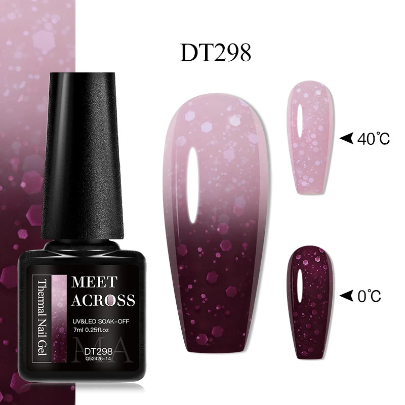 MEET ACROSS – Esmalte de uñas en gel térmico (cambia de color según la temperatura)