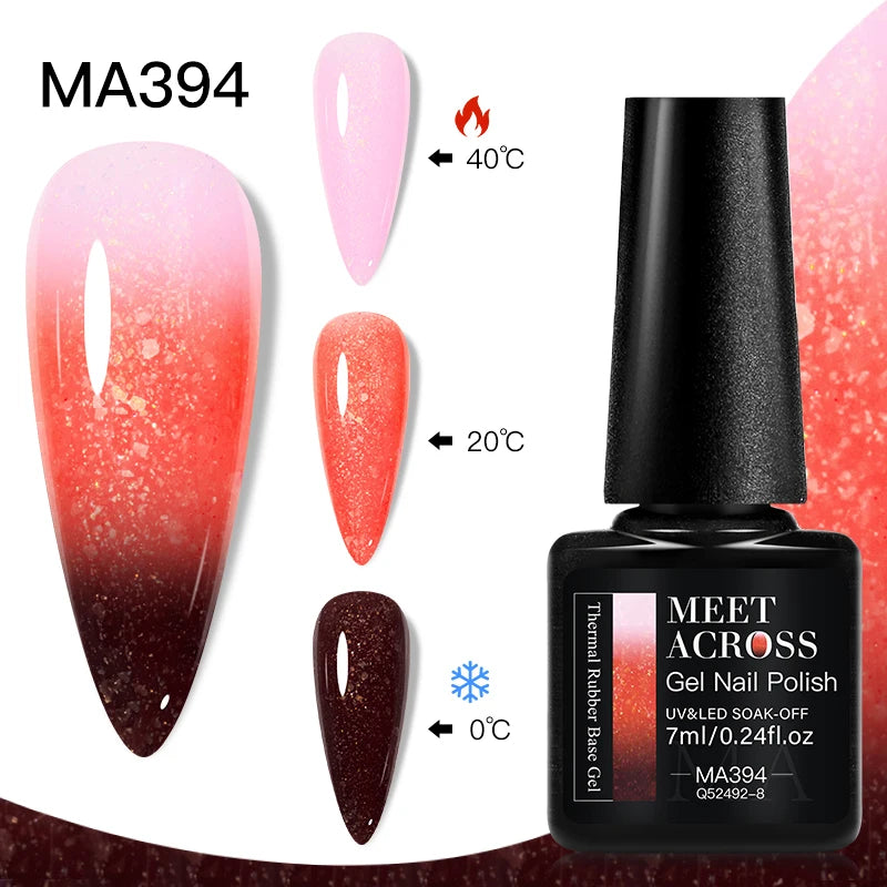 MEET ACROSS – Esmalte de uñas en gel térmico (cambia de color según la temperatura)