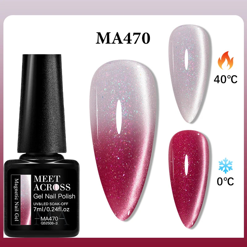 MEET ACROSS – Esmalte de uñas en gel térmico (cambia de color según la temperatura)