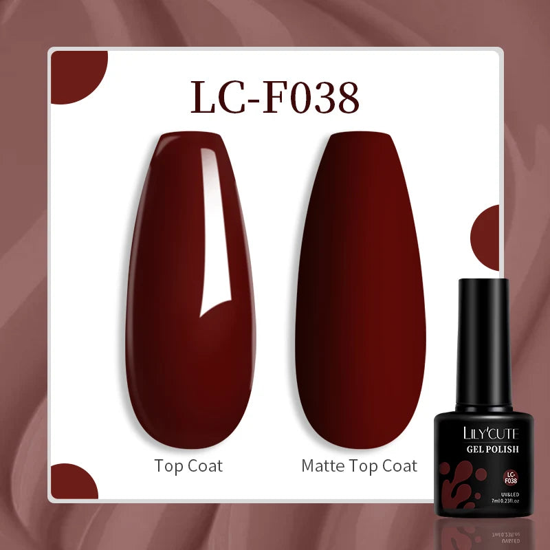 LILYCUTE Esmalte de gel para uñas de 7 ml (129 colores)