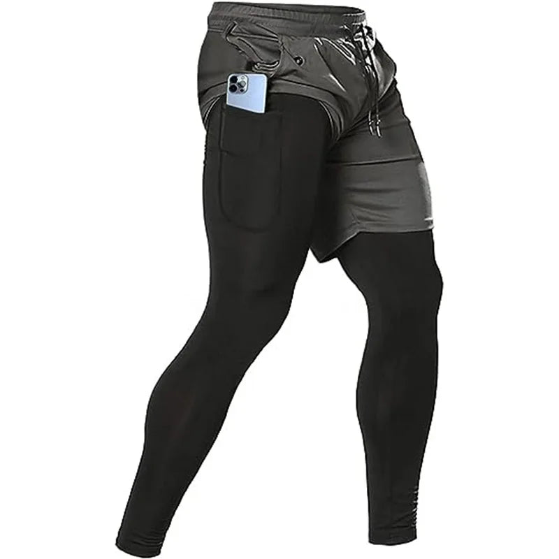 Pantalones deportivos para hombre 2 en 1:
