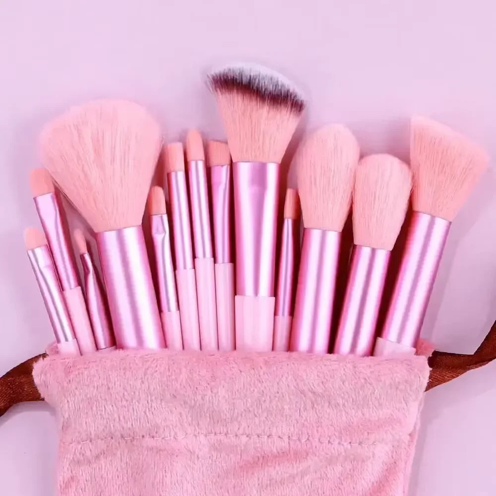 Juego de 13 Uds de brochas de maquillaje, base para sombra de ojos, brocha cosmética para mujer, sombra de ojos, colorete, bolsa de herramientas de maquillaje suave de belleza