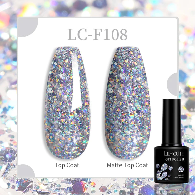 LILYCUTE Esmalte de gel para uñas de 7 ml (129 colores)