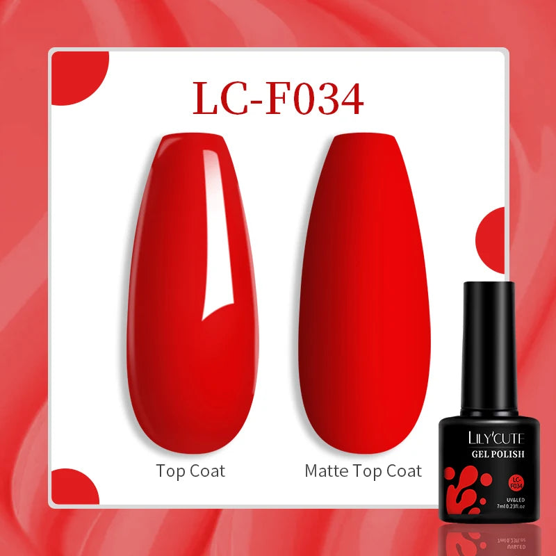 LILYCUTE Esmalte de gel para uñas de 7 ml (129 colores)