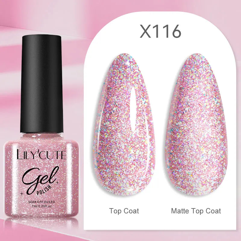 LILYCUTE Esmalte de gel para uñas de 7 ml (129 colores)