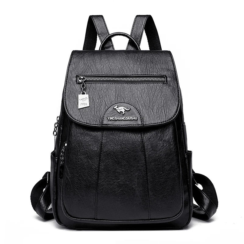 Mochila de mujer de cuero suave, estilo vintage, disponible en 5 colores