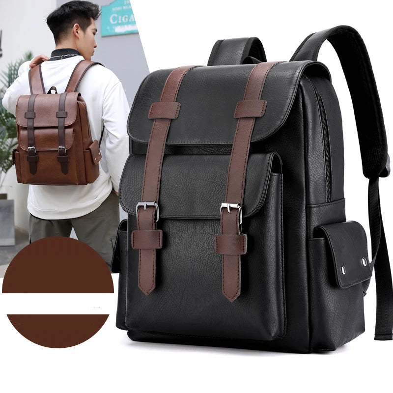 Mochila para hombre de piel sintética