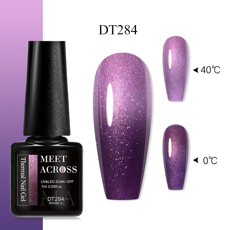 MEET ACROSS – Esmalte de uñas en gel térmico (cambia de color según la temperatura)