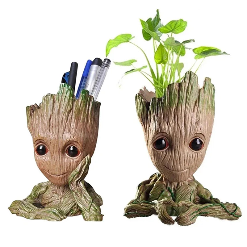 Figura decorativa de Groot (estilo dibujos animados) de 5 cm; adorno de escritorio tipo "hombre árbol" para oficina o decoración del hogar.