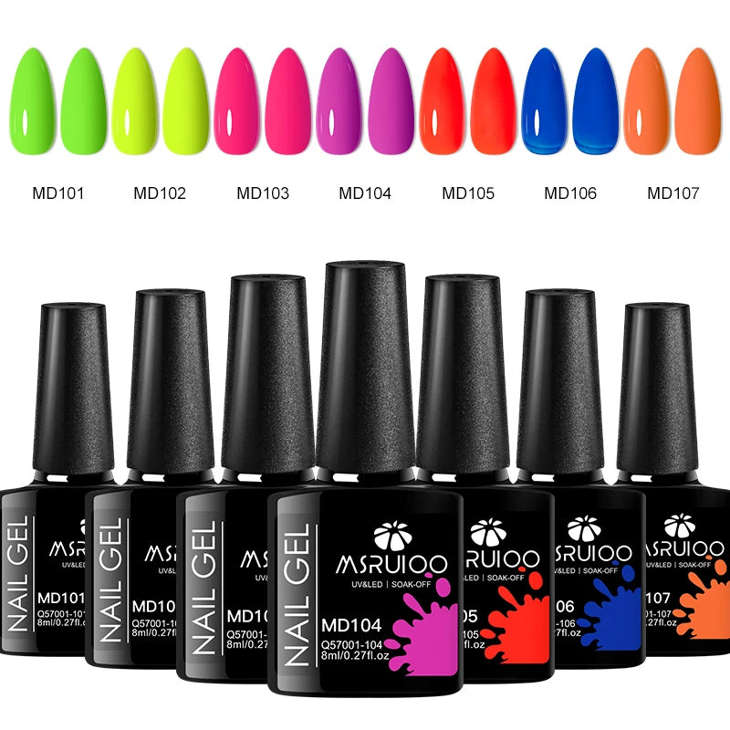 Set de 7 esmaltes de gel para uñas: kit completo para manicura
