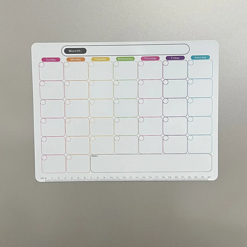 Imán para refrigerador, planificador mensual y semanal, adhesivo de calendario magnético, nota magnética flexible, pizarra de mensajes.