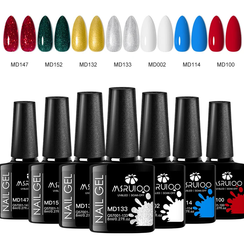 Set de 7 esmaltes de gel para uñas: kit completo para manicura