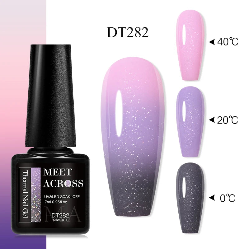 MEET ACROSS – Esmalte de uñas en gel térmico (cambia de color según la temperatura)