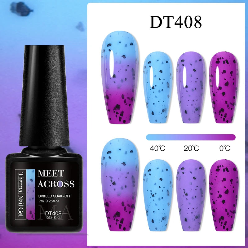 MEET ACROSS – Esmalte de uñas en gel térmico (cambia de color según la temperatura)