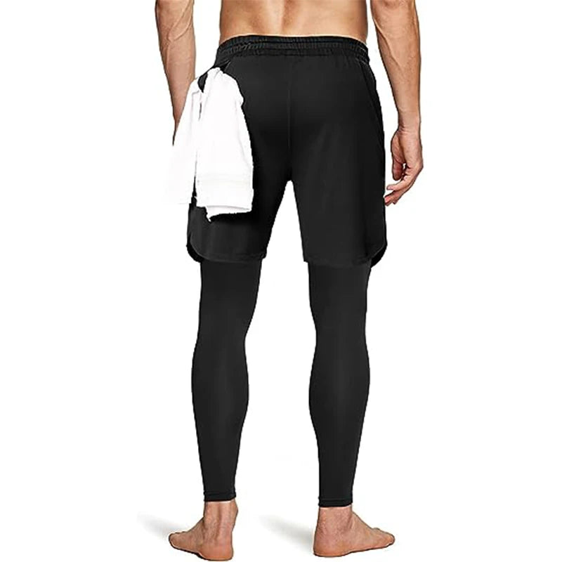 Pantalones deportivos para hombre 2 en 1: