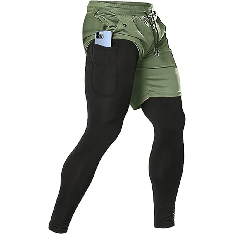 Pantalones deportivos para hombre 2 en 1:
