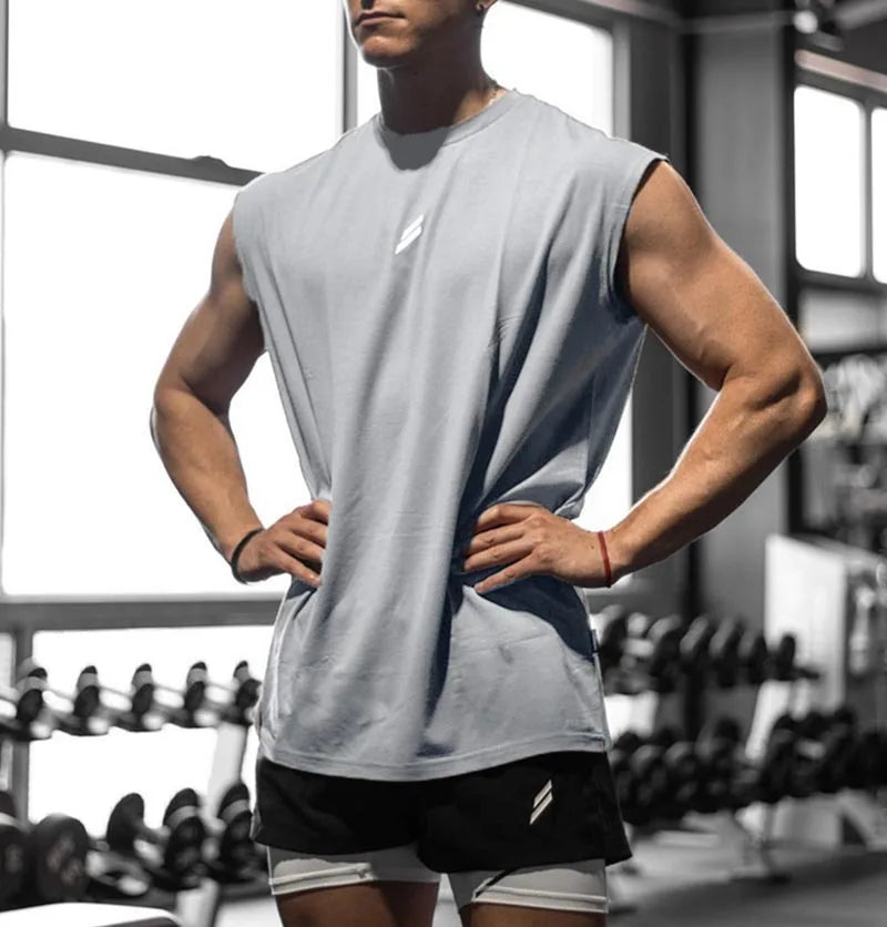 Camiseta deportiva sin mangas para hombre,