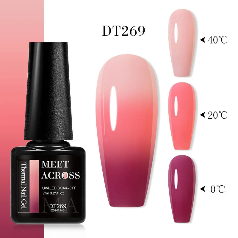 MEET ACROSS – Esmalte de uñas en gel térmico (cambia de color según la temperatura)
