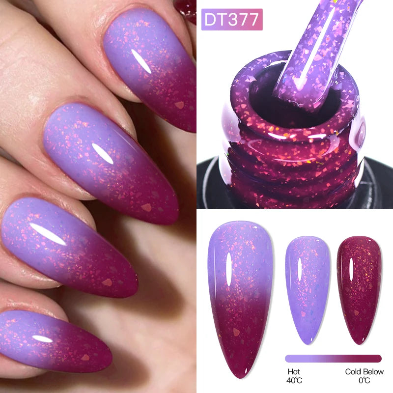 MEET ACROSS – Esmalte de uñas en gel térmico (cambia de color según la temperatura)