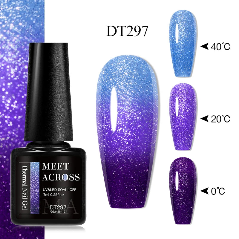 MEET ACROSS – Esmalte de uñas en gel térmico (cambia de color según la temperatura)