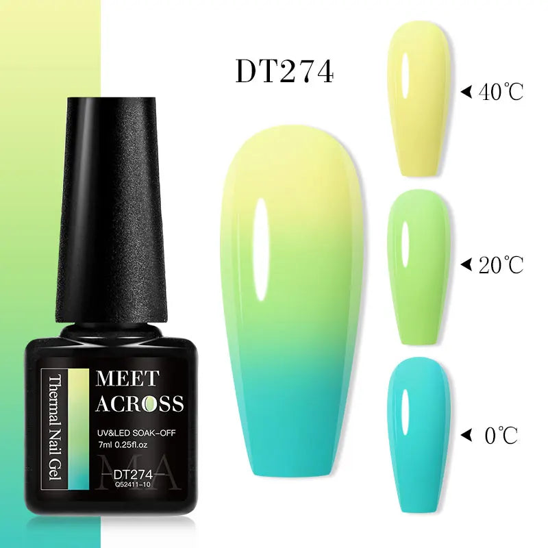 MEET ACROSS – Esmalte de uñas en gel térmico (cambia de color según la temperatura)