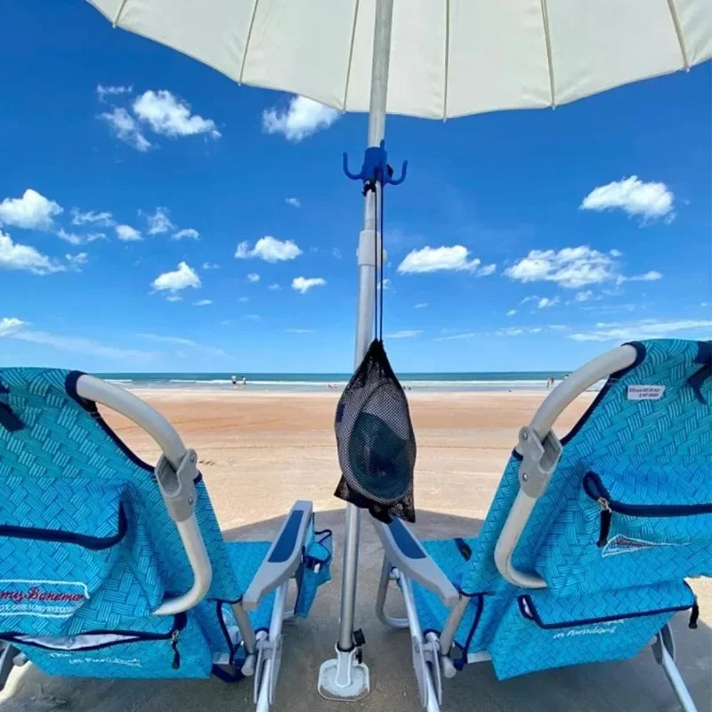 Gancho colgante para sombrilla de playa, gancho de plástico de 4 brazos para colgar toallas, sombreros, ropa, cámaras, gafas de sol y bolsos.