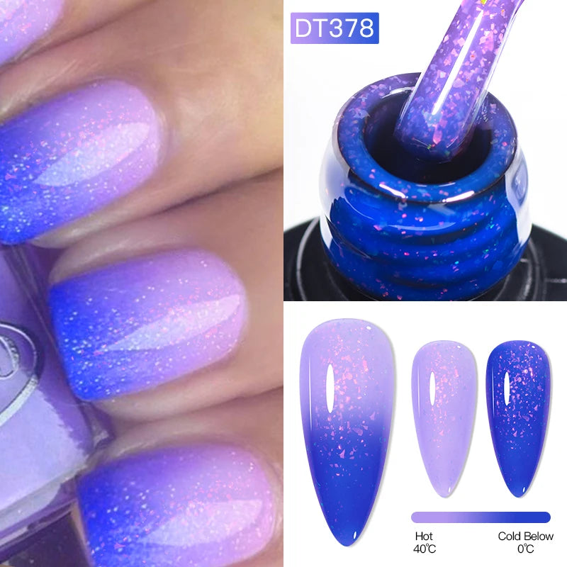 MEET ACROSS – Esmalte de uñas en gel térmico (cambia de color según la temperatura)