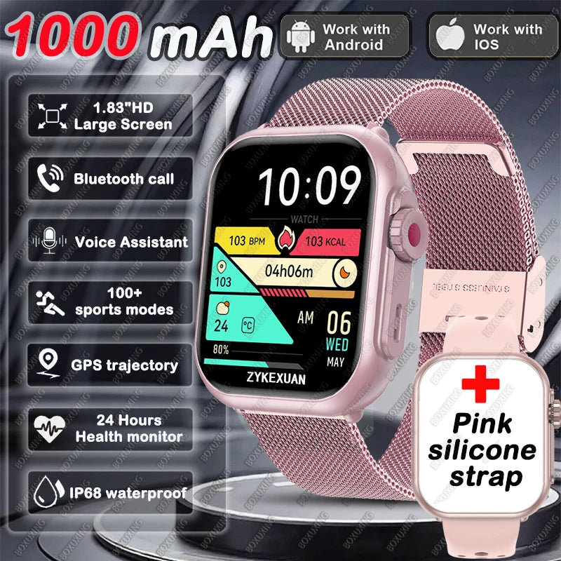 Nuevo smartwatch Xiaomi 2025 para hombre y mujer: pantalla táctil completa AMOLED HD de 1,85 pulgadas, resistencia al agua IP68 y llamadas por Bluetooth.