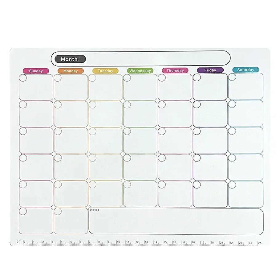 Imán para refrigerador, planificador mensual y semanal, adhesivo de calendario magnético, nota magnética flexible, pizarra de mensajes.