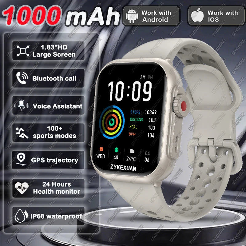 Nuevo smartwatch Xiaomi 2025 para hombre y mujer: pantalla táctil completa AMOLED HD de 1,85 pulgadas, resistencia al agua IP68 y llamadas por Bluetooth.
