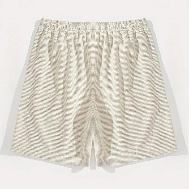Pantalones cortos y casuales para hombre, shorts de playa y deportivos, nueva moda en tejido texturizado, pantalones transpirables, adecuados tanto para uso diario casual como para practicar deporte.