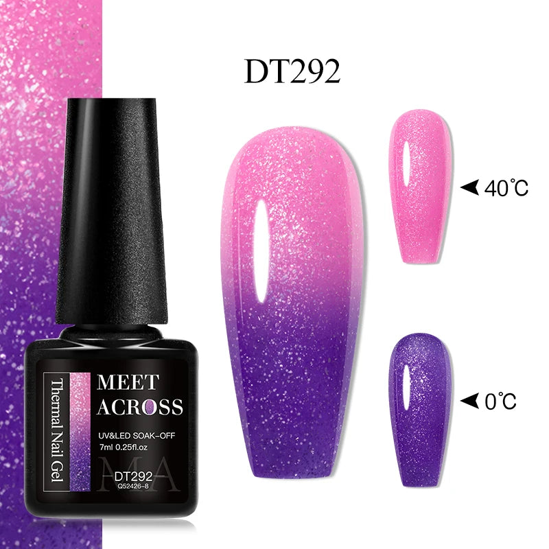 MEET ACROSS – Esmalte de uñas en gel térmico (cambia de color según la temperatura)