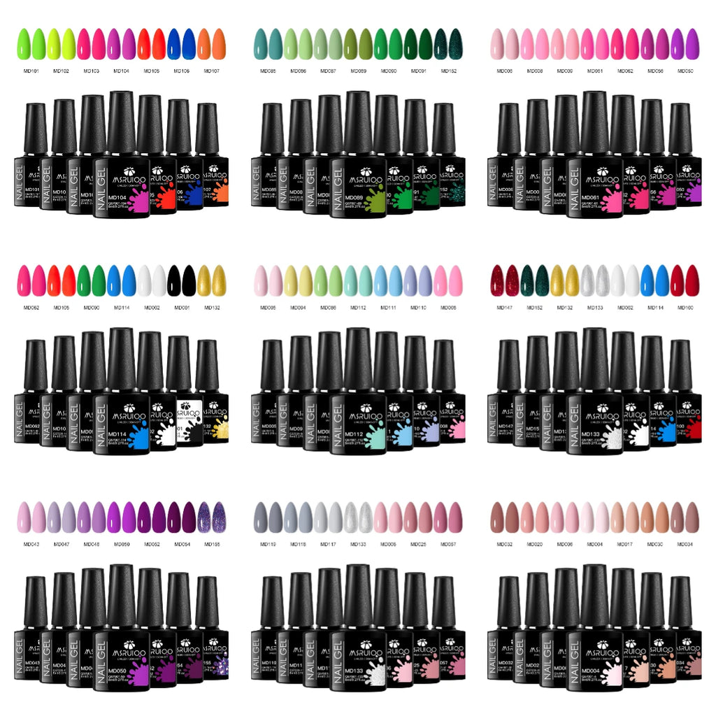 Set de 7 esmaltes de gel para uñas: kit completo para manicura